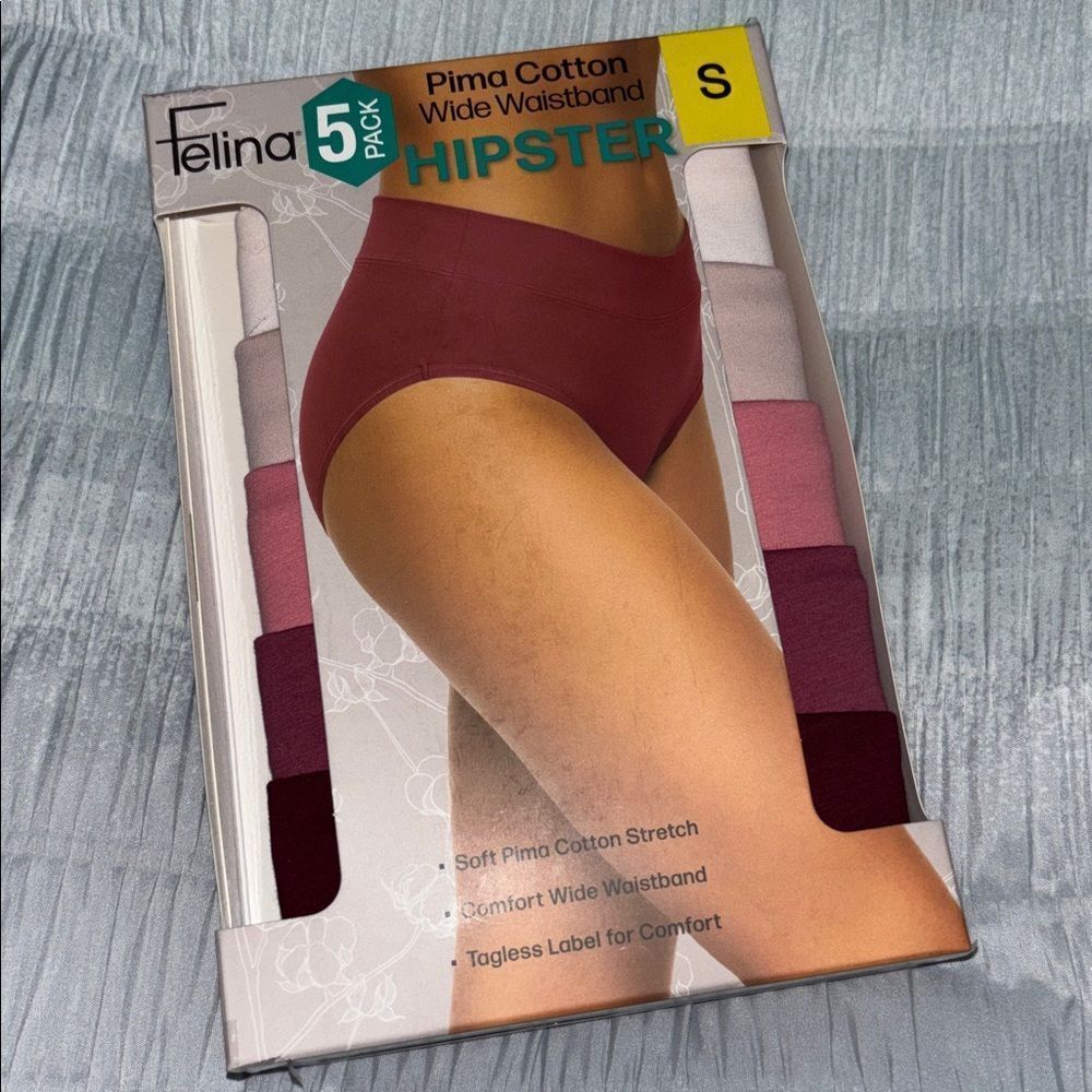 FELINA 5 PACK PIMA COTTON HIPSTERS
